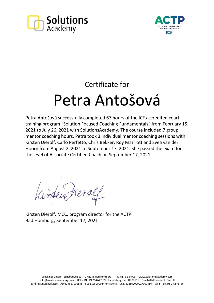 Solutions academy certifikat original Solutions academy certifikat original